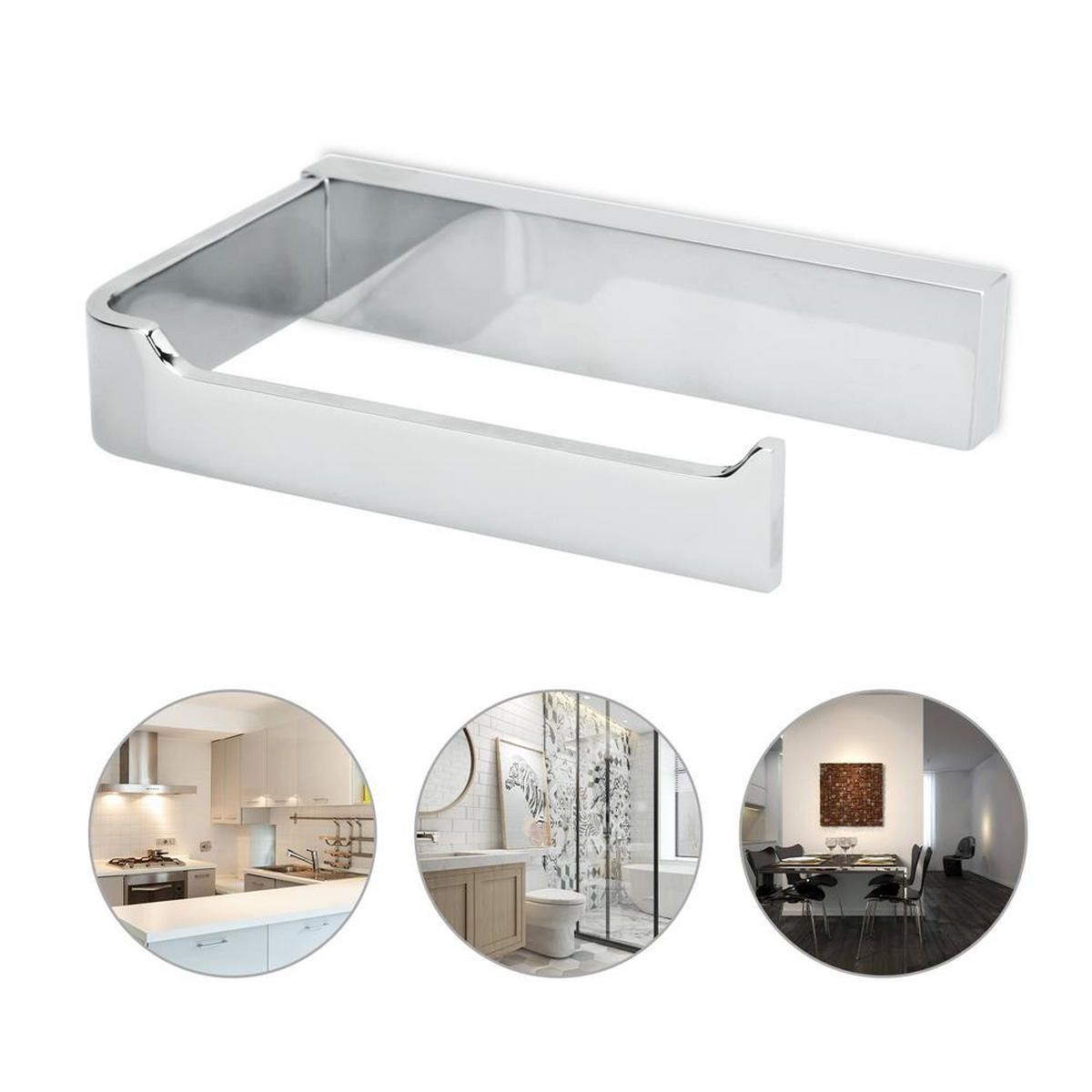 TOILETTENPAPIERHALTER ohne Ablage - Silberfarben, Metall (12/12/15cm) - Intirilife