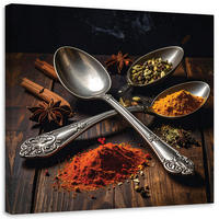 LEINWANDBILD Essen & Trinken 50x50cm - Multicolor, Textil (50/50cm) - Feeby