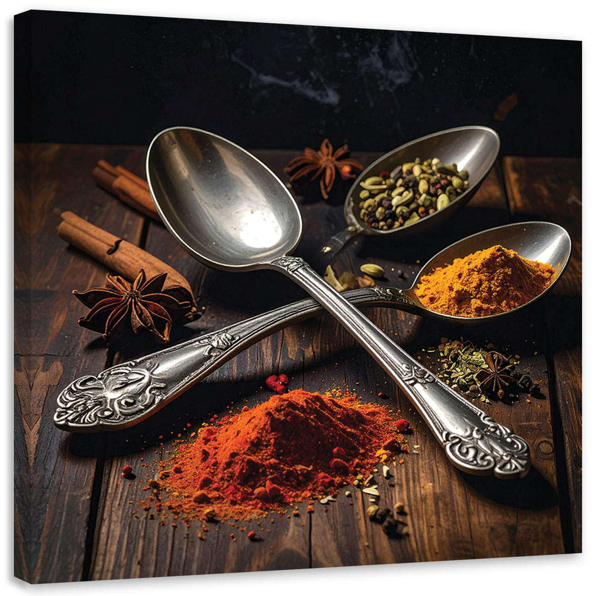 LEINWANDBILD Essen & Trinken 50x50cm - Multicolor, Textil (50/50cm) - Feeby