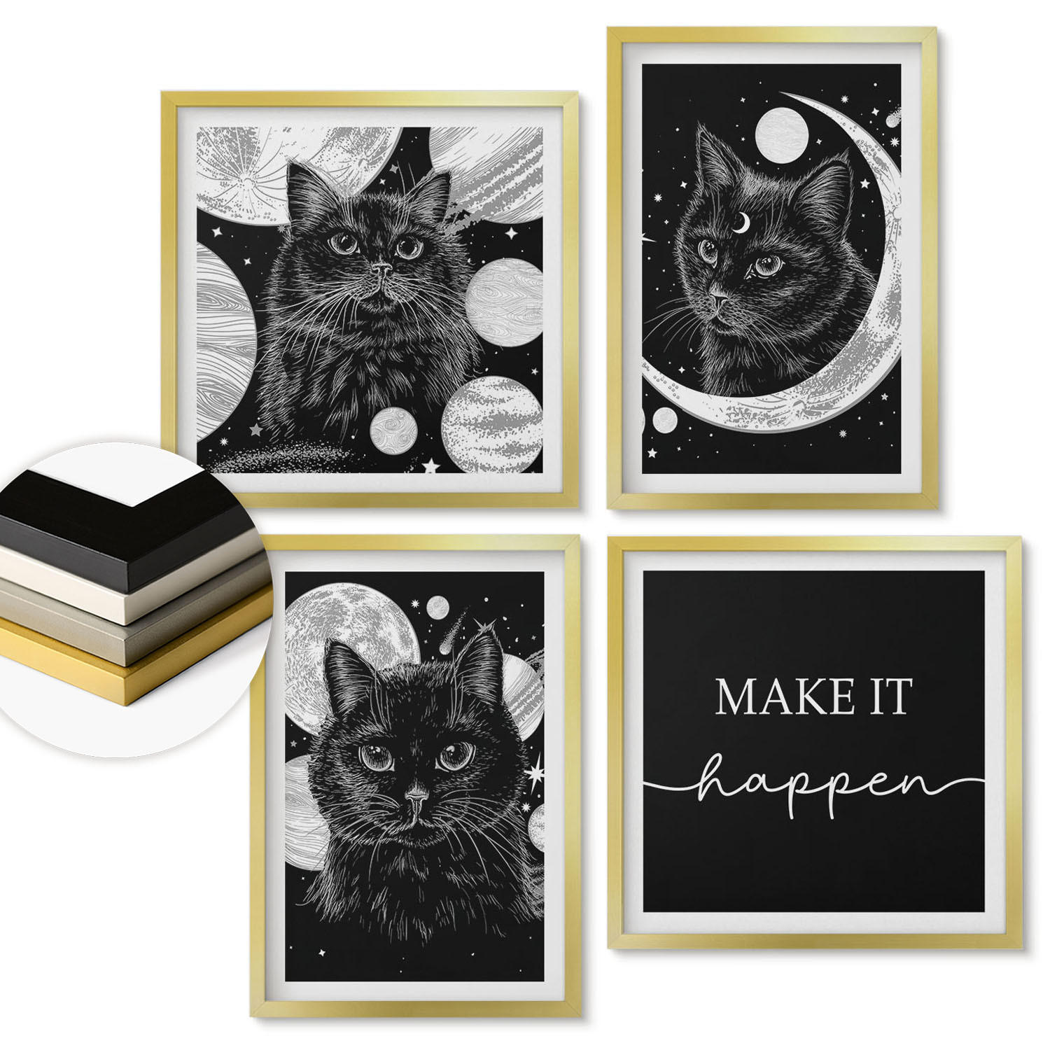ArtPrintCave Wandbilder Gold 50x50 cm