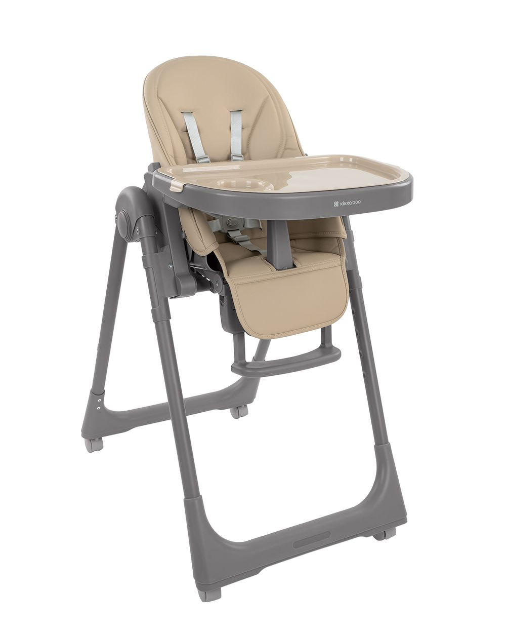 HOCHSTUHL Pastello 2 beige klappbar höhenverstellbar Ablagefach Räder - Beige, Metall (55/99/76cm) - Kikka boo
