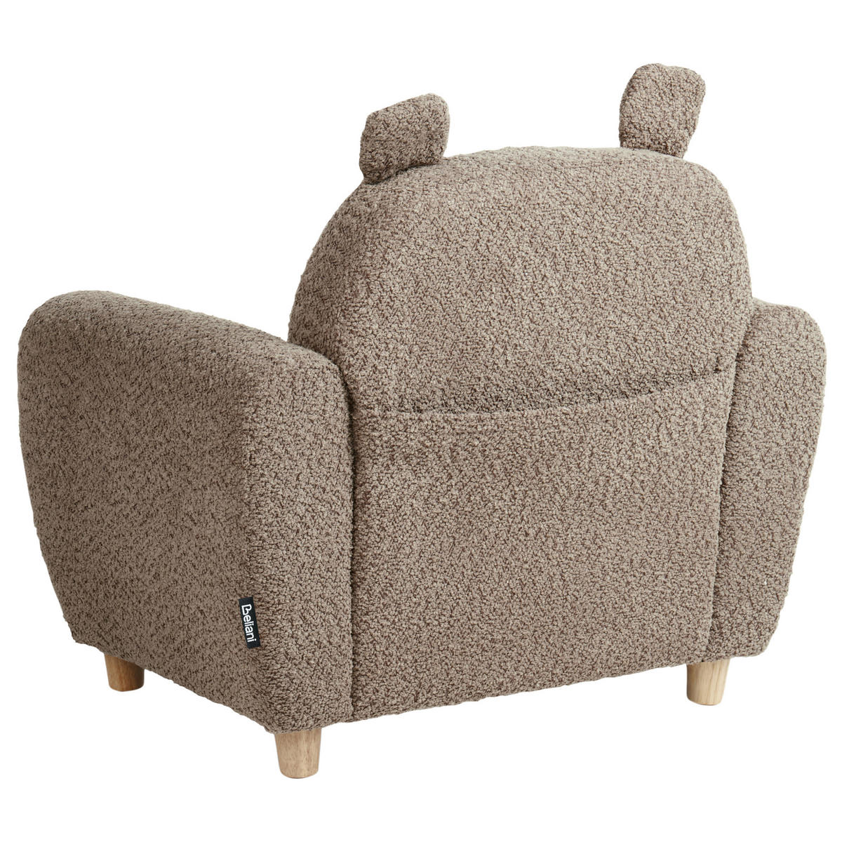 KINDERSESSEL Nilpferd Bouclé Braun Maribo - Braun, Textil (61/59/44cm) - Beliani