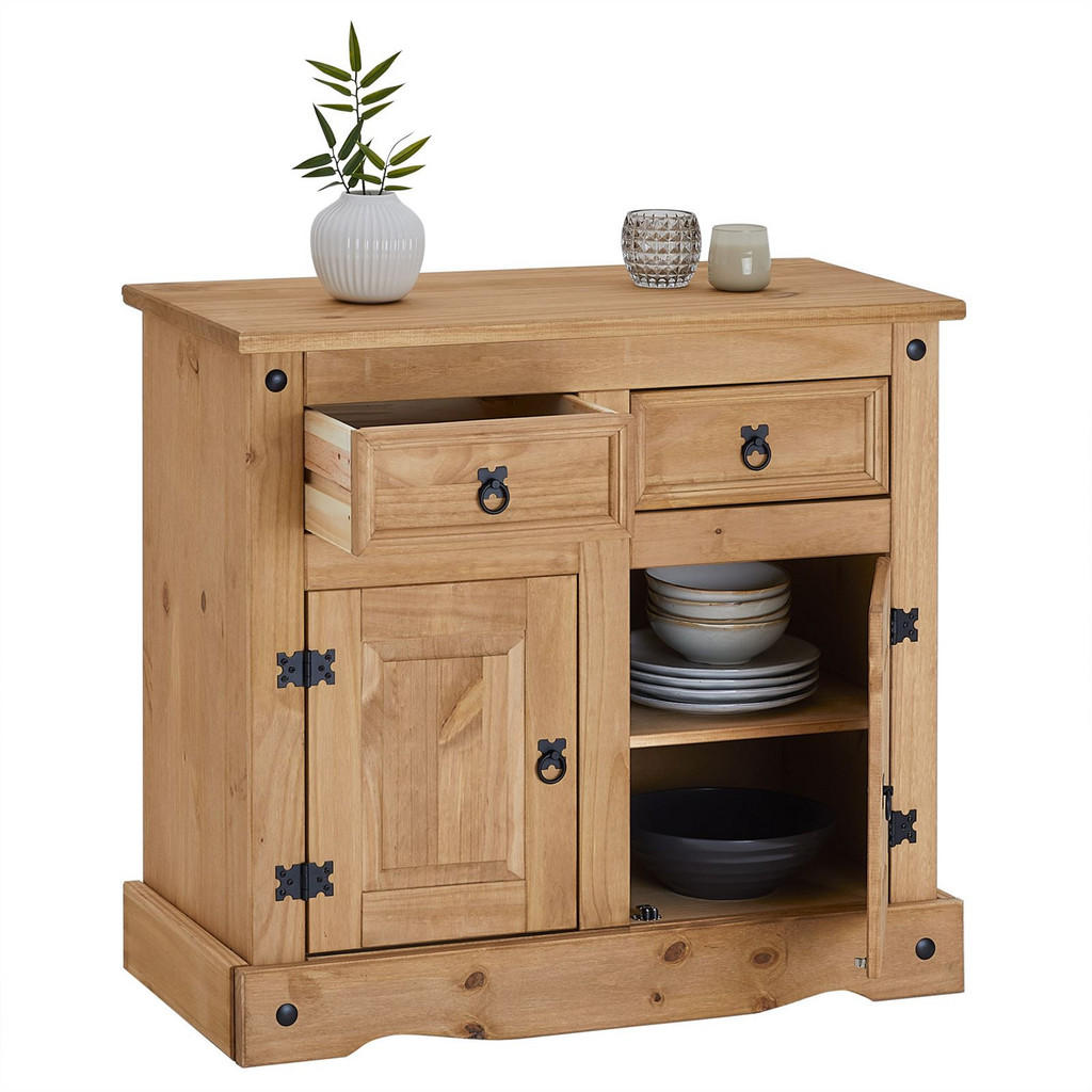 Thumbnail - CARO-Möbel Anrichte, Natur, Holz, Kiefer, Vintage, 92x84x44 cm, Wohnzimmer, Kommoden & Sideboards, Kommoden