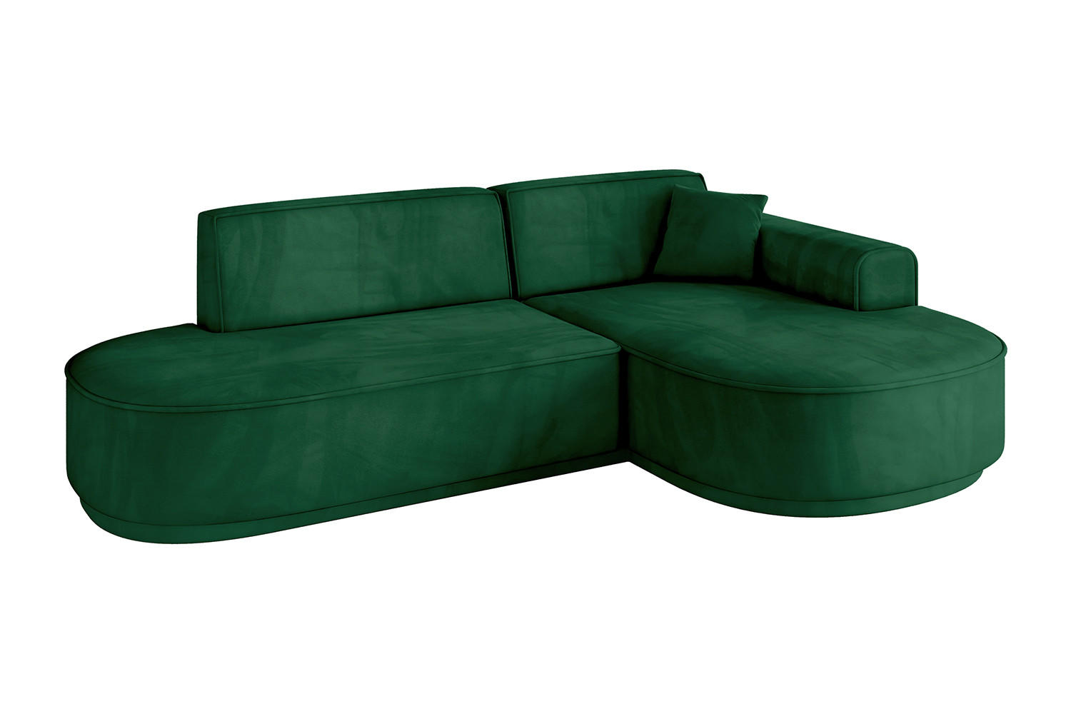 ECKSOFA Ottomane Rechts MARI-L1-v3 - 243x171x83 cm Dunkelgrün Velours - Dunkelgrün/Schwarz, Holzwerkstoff/Kunststoff (171/243cm) - ALTDECOR