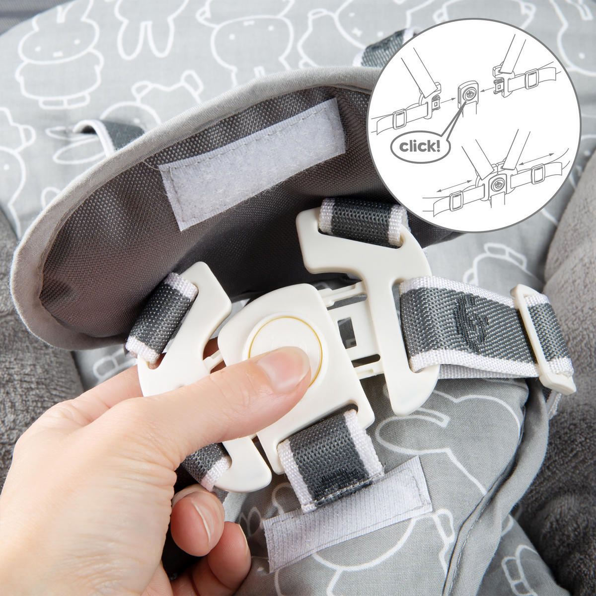 BABYHOCHSTUHL Born Up mit Neugeborenenaufsatz Taupe - Taupe, Holzwerkstoff/Textil (46/94/66.5cm) - Roba