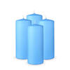 STUMPENKERZEN 4er Pack "Hellblau", Größe Ø7cm x Höhe: 16 cm - Hellblau, Naturmaterialien (7/16cm) - Bestlivings