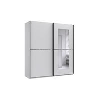 SCHWEBETÜRENSCHRANK Dundee in Weiß mit Strass 180x198x64cm - Weiß, Holzwerkstoff (180/198/65cm)