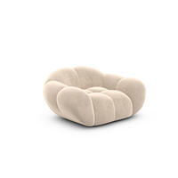 SESSEL Samtstoff Creme - Creme, Textil (135/70/93cm) - VAROYAL
