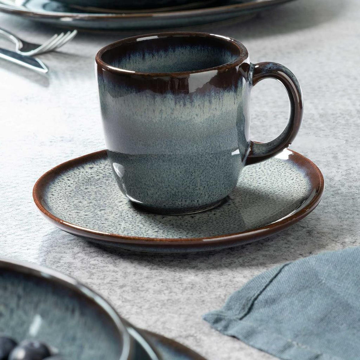 KAFFEEUNTERTASSEN Lave Gris ø 15,2 cm 6er Set - Grau, Keramik (15.2cm) - like.Villeroy & Boch