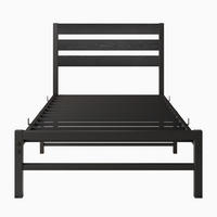 METALLBETT 90/200 mit Stauraum unter dem Bett, mit Lattenrost - Schwarz, Metall (90/200cm) - STILVORA