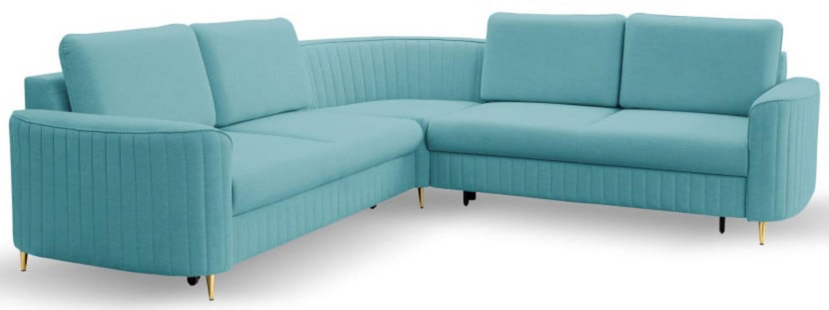 ECKSOFA Türkis LOREN Mit Schlaffunktion Und Bettkasten - Türkis, Textil (251/251cm) - Sepro Meble