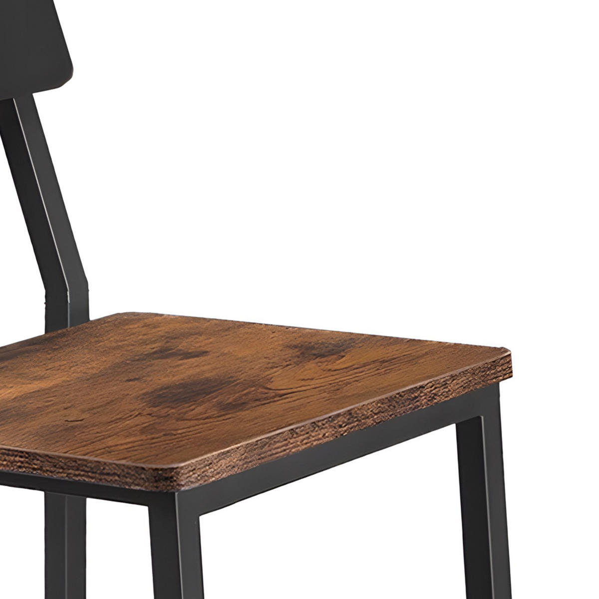 BARHOCKER 2er-Set mit Lehne Metall Dunkelbraun Schwarz 40/30/90 cm - Dunkelbraun/Schwarz, Holzwerkstoff/Metall (30/90/40cm) - Begryf