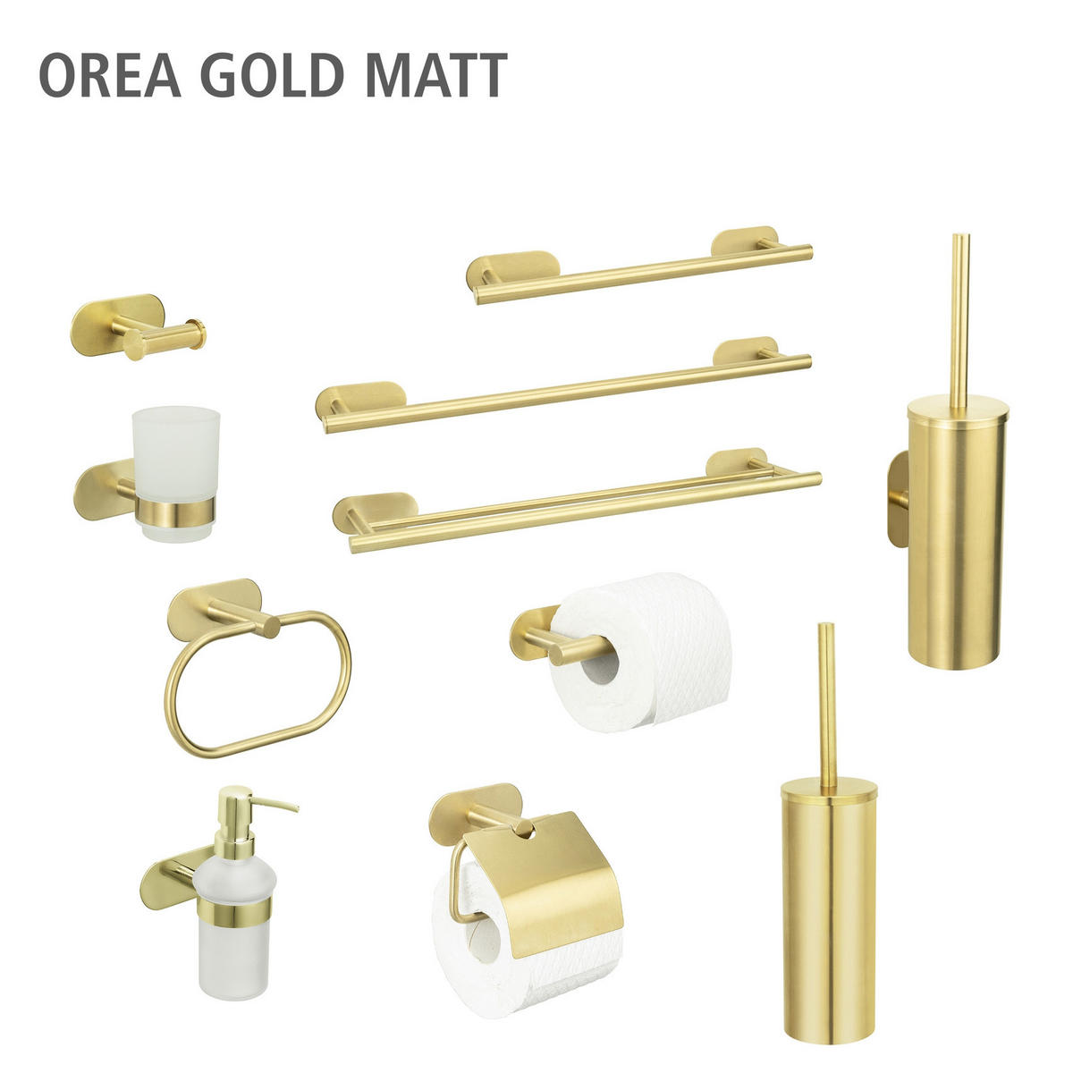 TOILETTENBÜRSTE Edelstahl Orea 9/9/40,5 cm - Goldfarben, Metall (9/40.5/9cm) - Wenko
