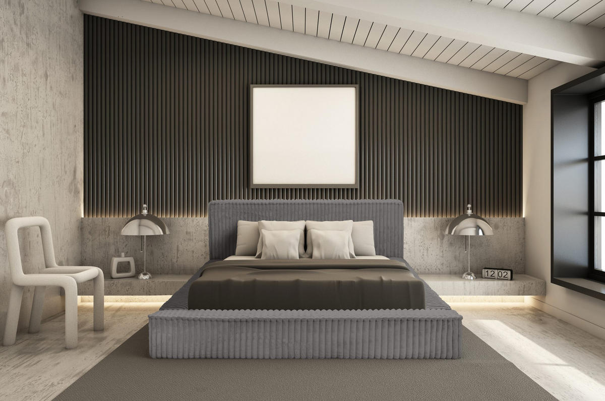 POLSTERBETT Doppelbett Lettera 140x200 - Grau, Holz/Textil (140/200cm) - Fedve