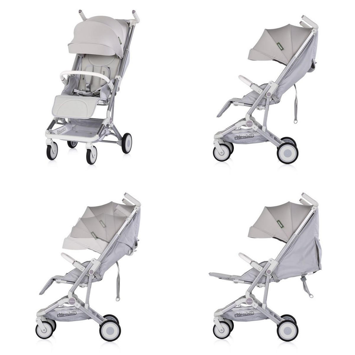KINDERWAGEN Buggy Pocket grau klappbar Korb Frontbügel Sonnendach bis 22 kg - Grau, Metall (49/47/103cm) - Chipolino