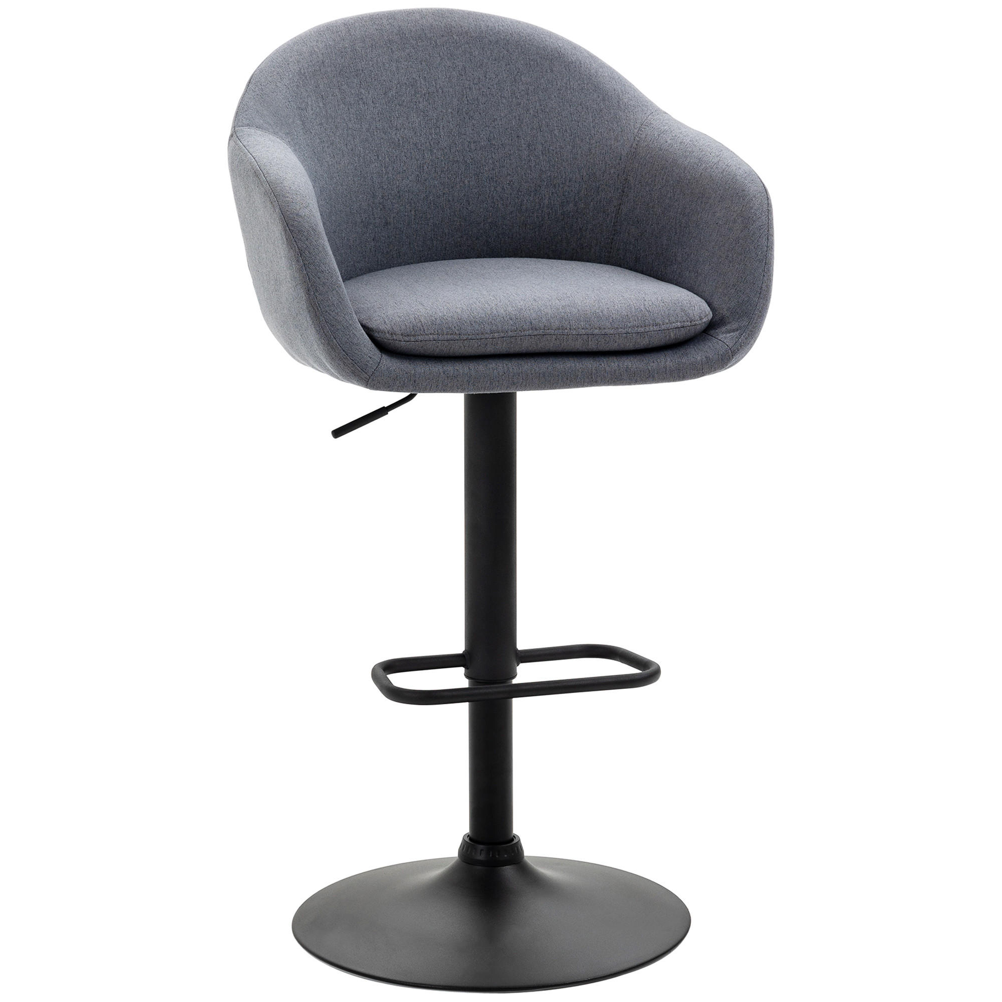 BARHOCKER, Leinenimitat, Dunkelgrau - Dunkelgrau, Textil (54/112/54cm) - HOMCOM