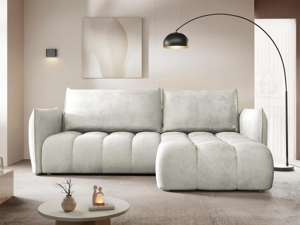 ECKSOFA Marsala, Seite: Rechts - Beige/Schwarz, Holz/Kunststoff (245/167cm) - MIRJAN24
