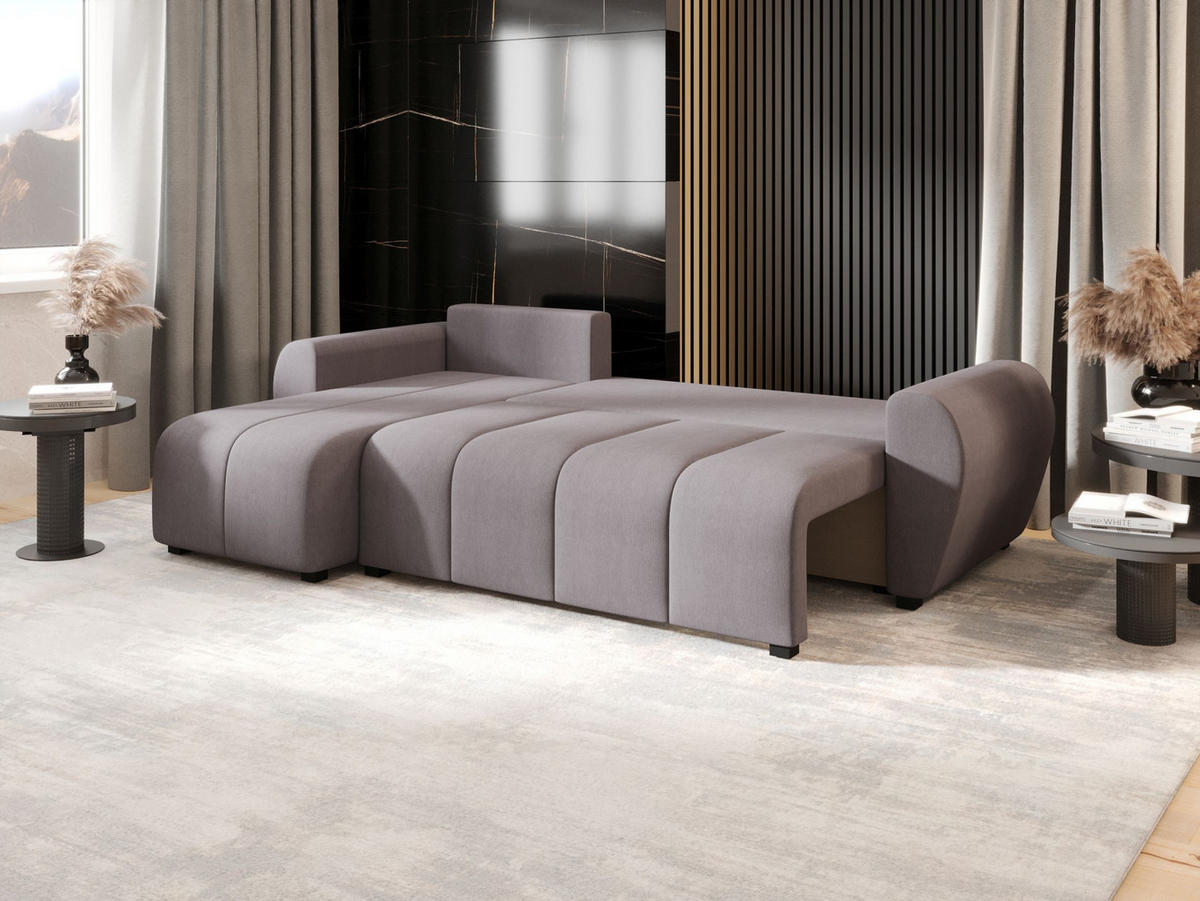 ECKSOFA MOLISA L Cosmic 160 Links mit Schlaffunktion - Grau, Textil (245/145cm) - Bedante