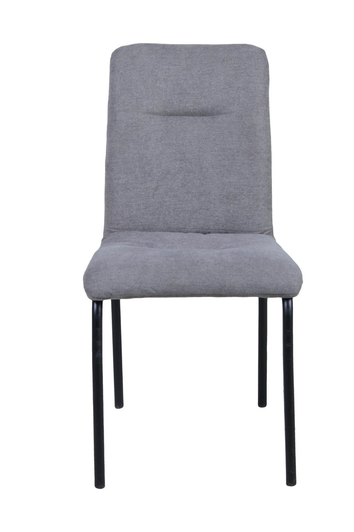 ESSZIMMERSTUHL Sara Stoff - Sitzfläche und Rükenlehne gepolstert - 2er Set - Hellgrau, Metall (44.5/87/55.5cm) - TPFLiving