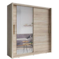 SCHIEBETÜRENSCHRANK BAKU 10 - 154,4/214,4/62 cm 2-Türig Sonoma Oak - Sonoma Eiche, Holz/Holzwerkstoff (154.4/214.4/62cm)