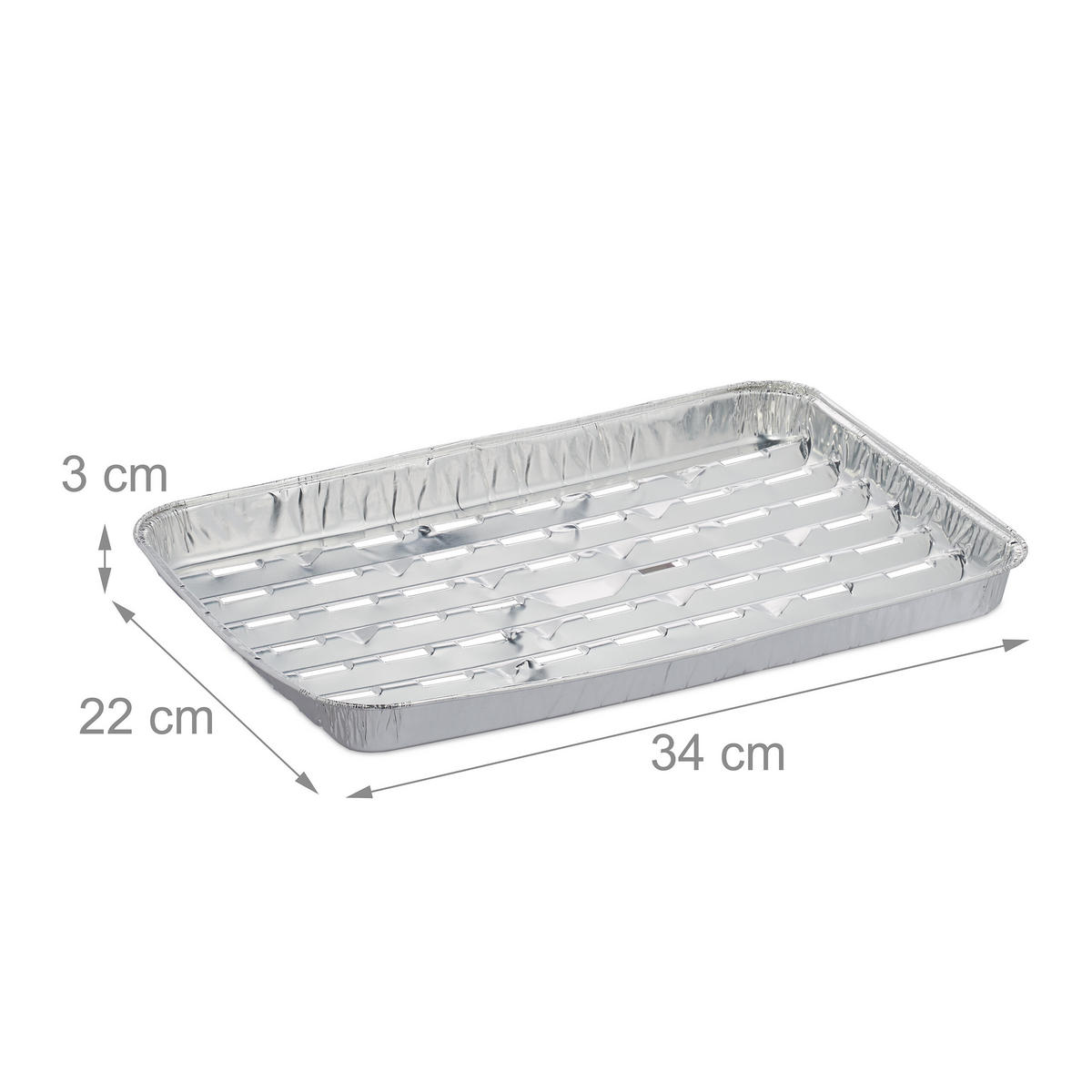 100XGRILLSCHALE - Silberfarben, Metall (22/34/3cm) - Relaxdays