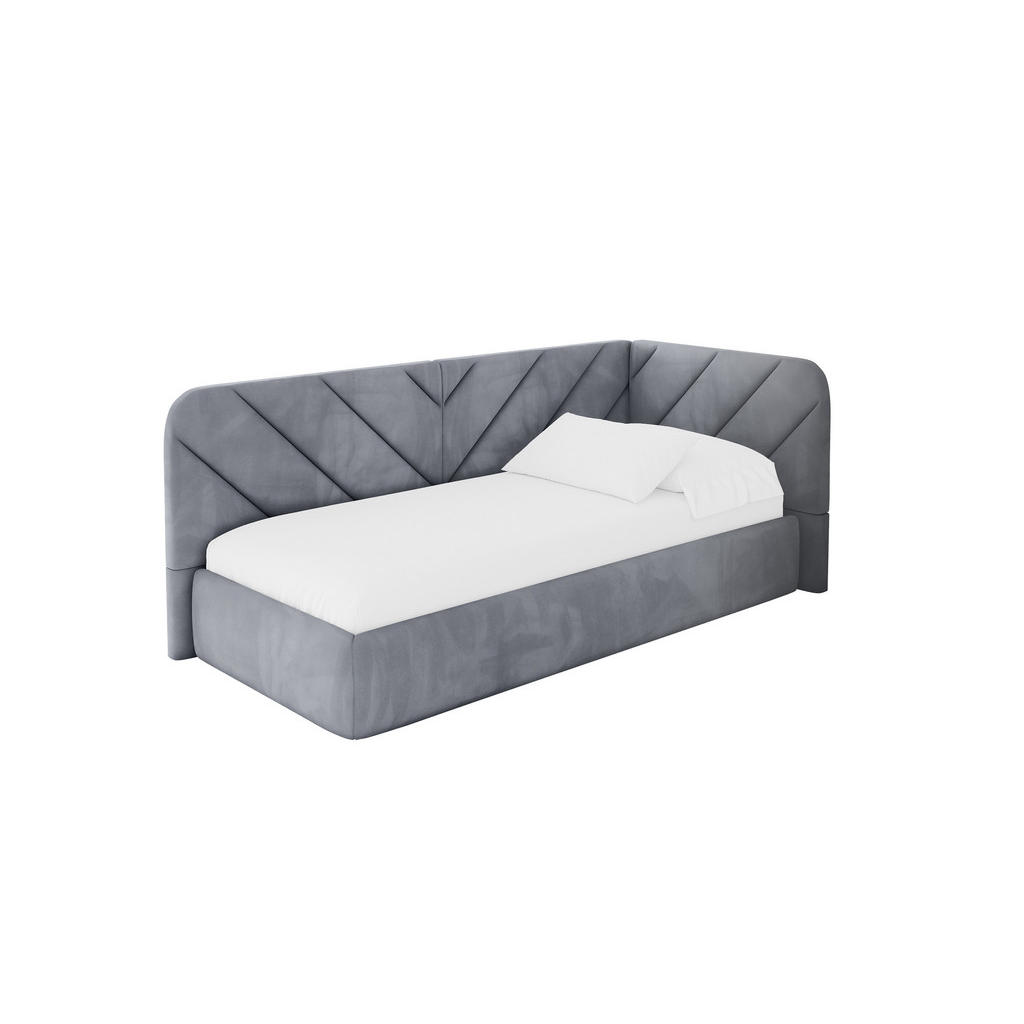 ALTDECOR JEDNOLŮŽKOVÁ POSTEL pro mládež s úložným prostorem, vlevo - FIKY 80x200 šedá