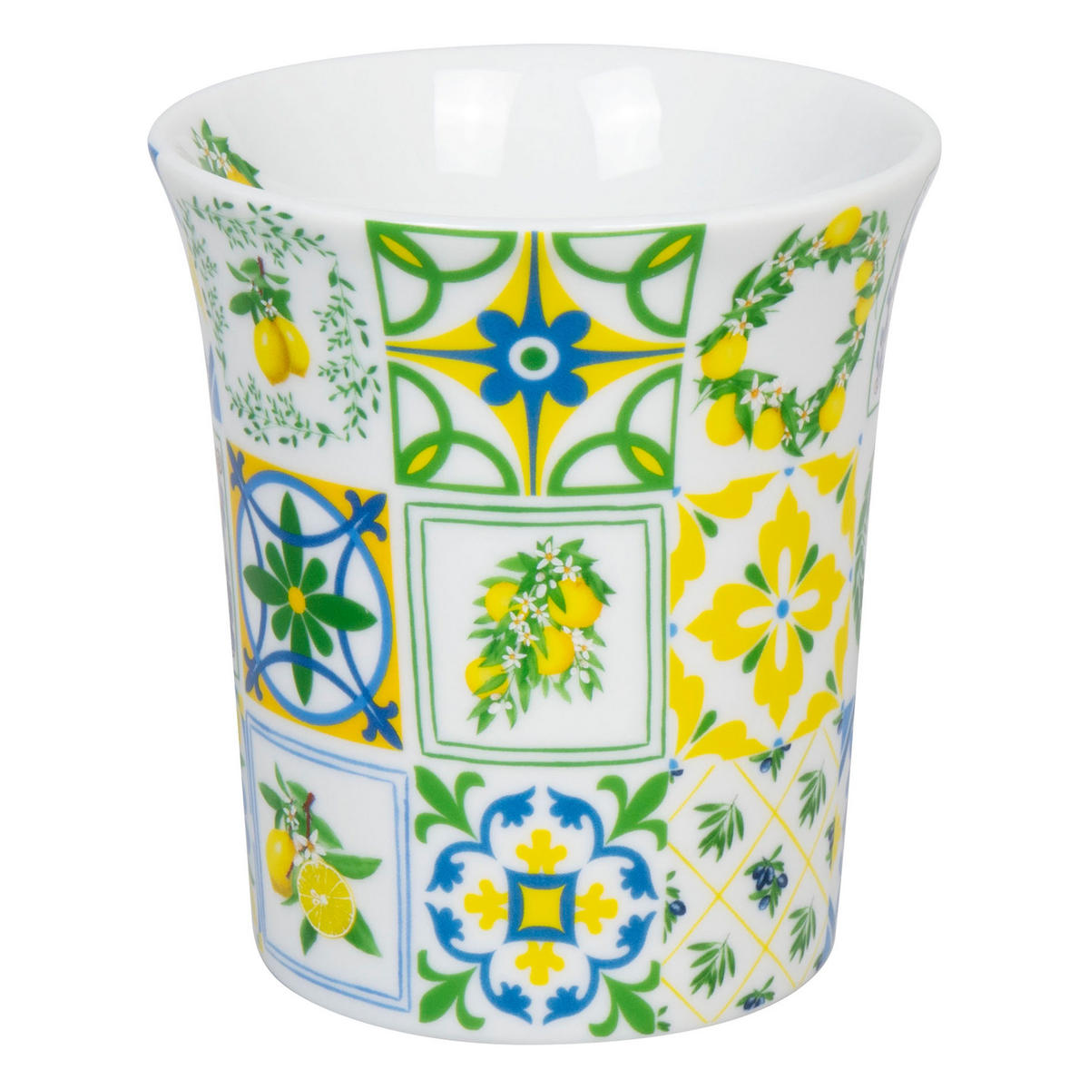 KAFFEEBECHER Sizilianische Muster - Naturfarben, Keramik (0.41L) - Könitz