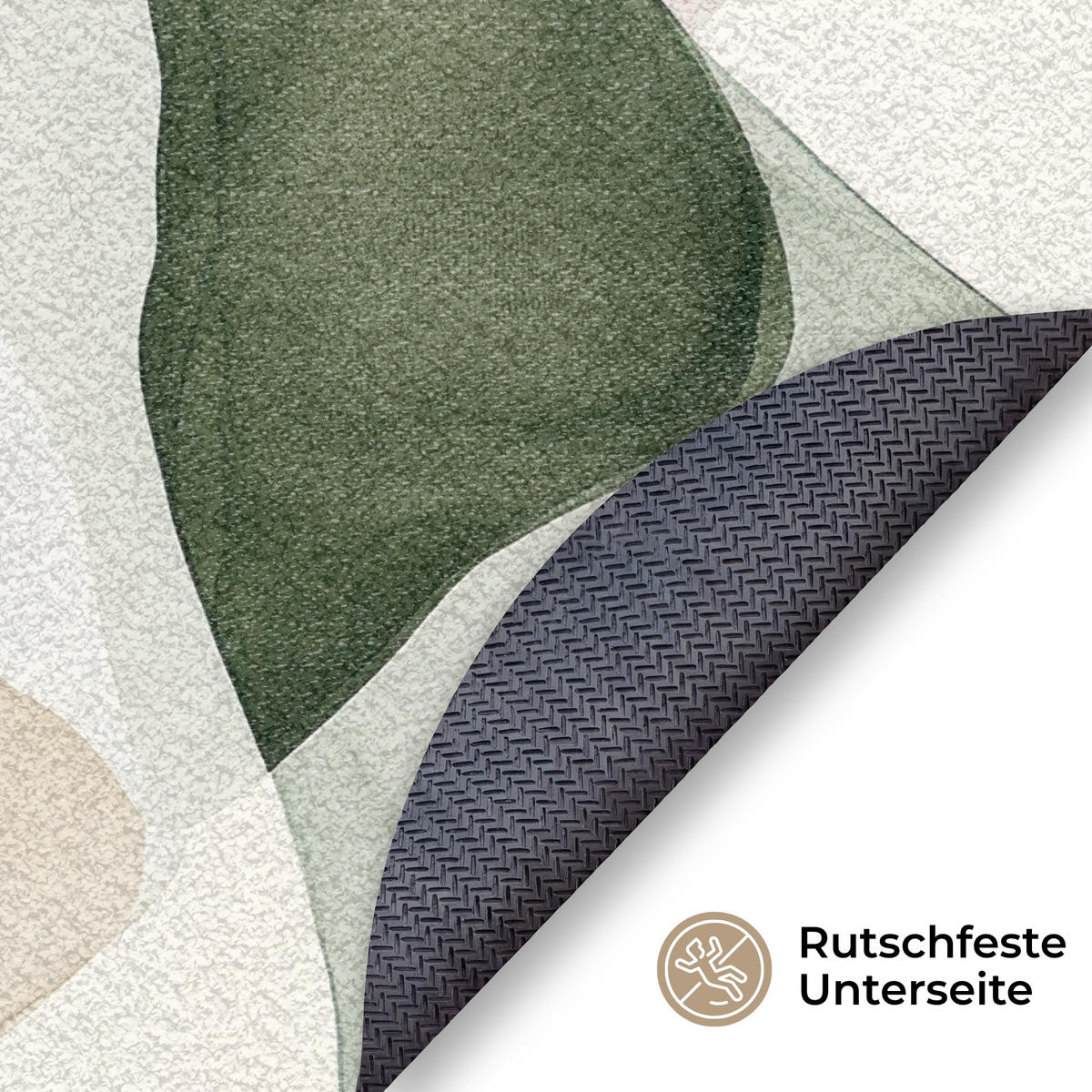 FUSSMATTE Japandi - Abstrakt - Grün Schmutzfangmatte 120x120 cm - Multicolor, Kunststoff (120/120cm) - MuchoWow