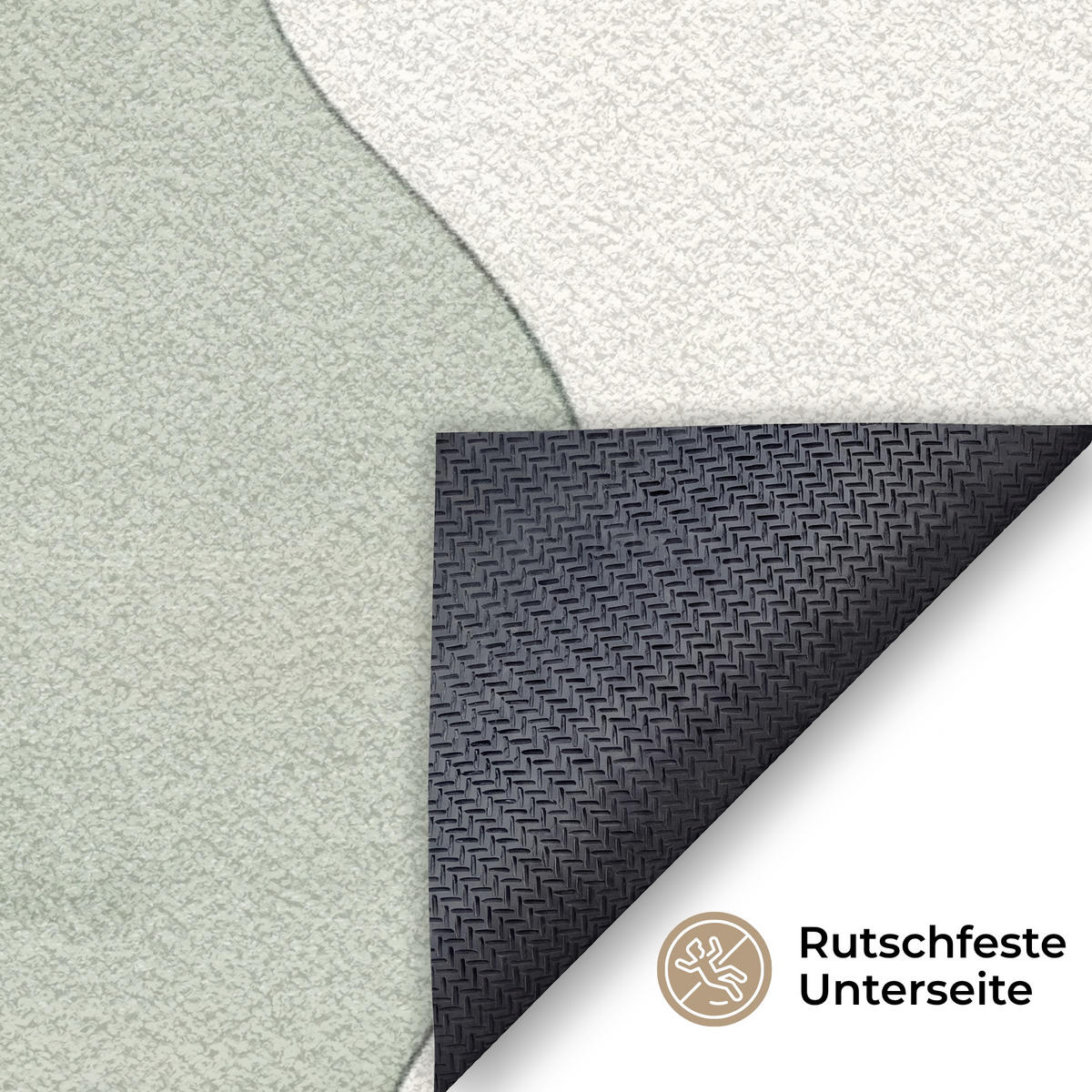 FUSSMATTE Japandi - Abstrakt - Grün Schmutzfangmatte 180x120 cm - Multicolor, Kunststoff (180/120cm) - MuchoWow
