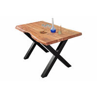 ESSTISCH CALI - Beige/Schwarz, Holz/Metall (80/120/77cm) - SAM