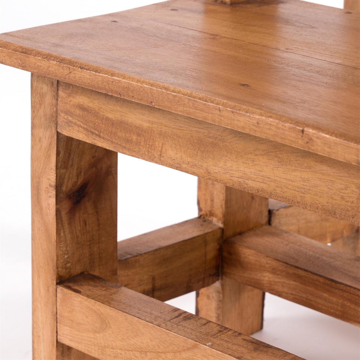 TRITTLEITER STEP Recyclingholz zweistufig 08 honigfarben gewachst - Honig, Holz (37/46/37cm) - DESIGN DELIGHTS