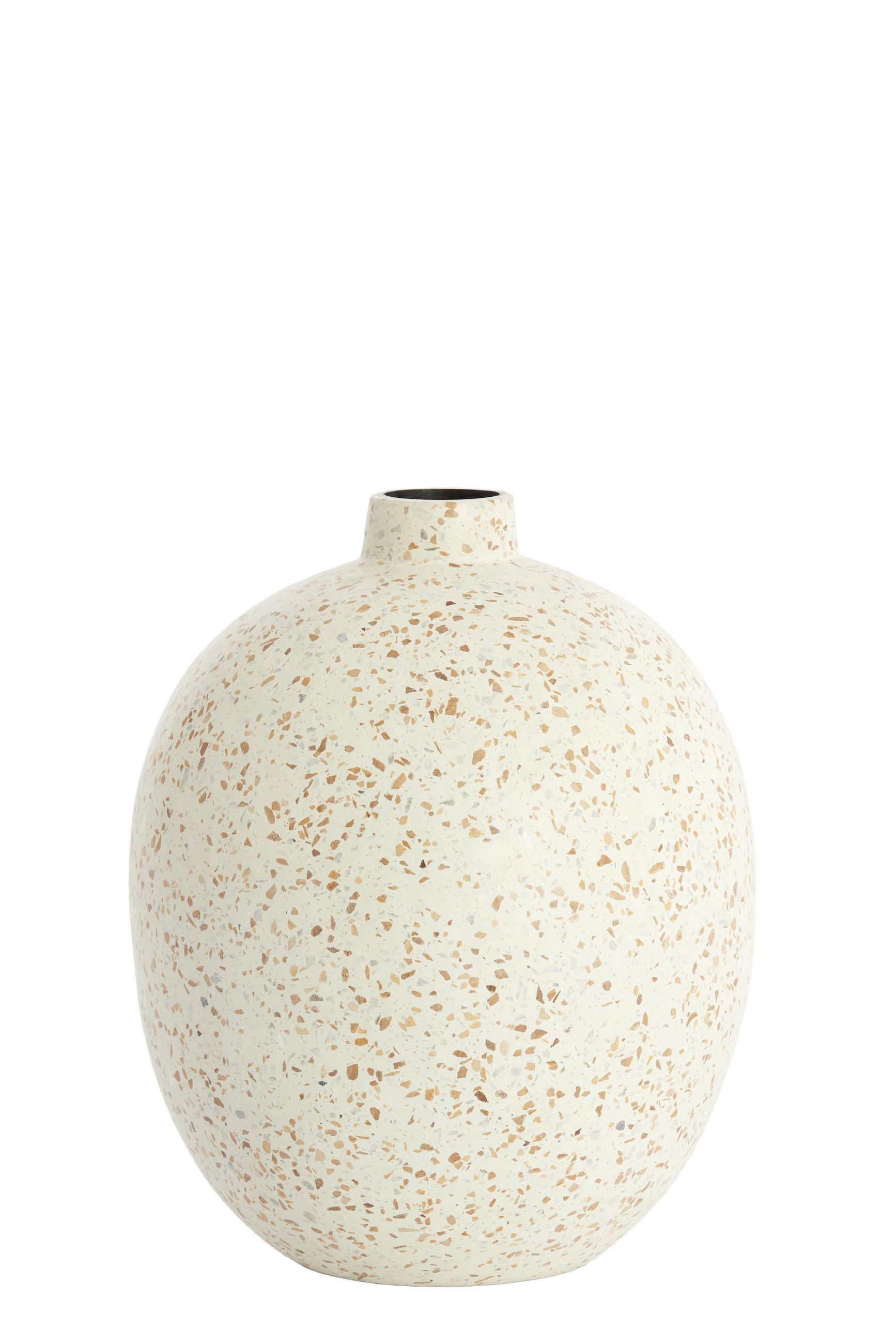 VAZE Orxeta Weiß 28/28/34 cm - Weiß, Metall (34cm) - Light & Living