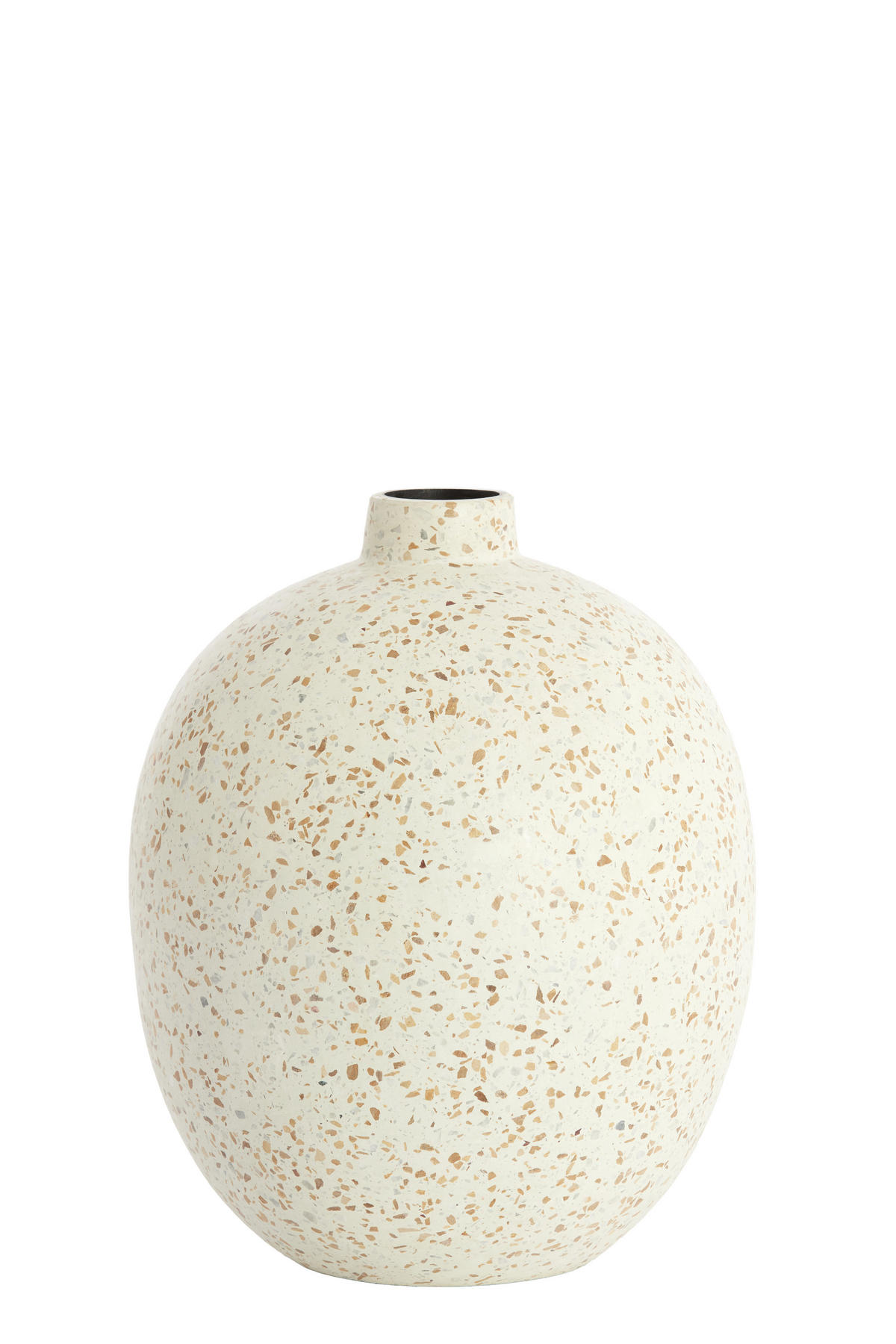 VAZE Orxeta Weiß 28/28/34 cm - Weiß, Metall (34cm) - Light & Living