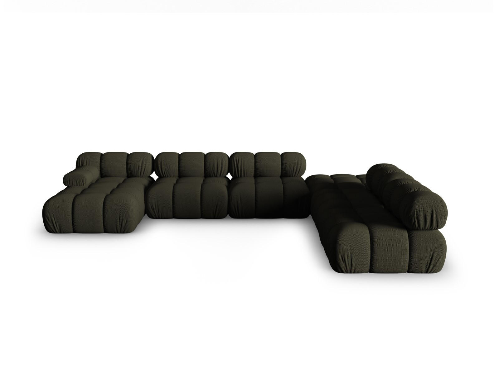 PANORAMASOFA modular rechts Bellis aus 3D-Stoff Amazonasgrün 7 Sitzplätze - Waldgrün, Textil (282/70/376cm) - Micadoni
