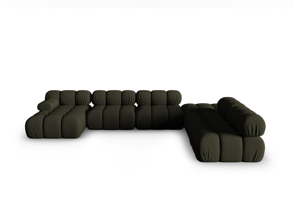 PANORAMASOFA modular rechts Bellis aus 3D-Stoff Amazonasgrün 7 Sitzplätze - Waldgrün, Textil (282/70/376cm) - Micadoni