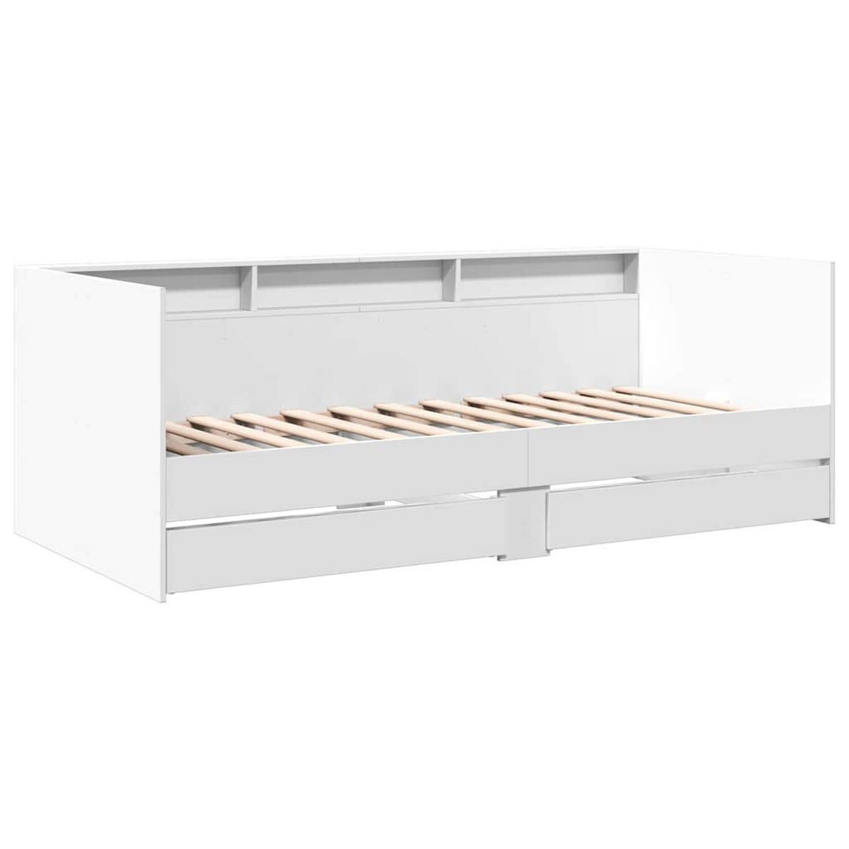 TAGESBETT Mit Schubladen Ohne Matratze Weiss 90/200 Cm - Hellgrau, Holzwerkstoff (90/200cm) - vidaXL