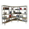 MEGA Deal 1x Eckregal + 2x Schwerlastregal MULI | HxBxT 180x180x50cm | Fachlast 200kg | Verzinkt - Silberfarben, Metall (180/180/50cm) - PROREGAL