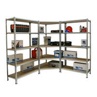 MEGA Deal 1x Eckregal + 2x Schwerlastregal MULI | HxBxT 180x180x30cm | Fachlast 200kg | Verzinkt - Silberfarben, Metall (180/180/30cm) - PROREGAL