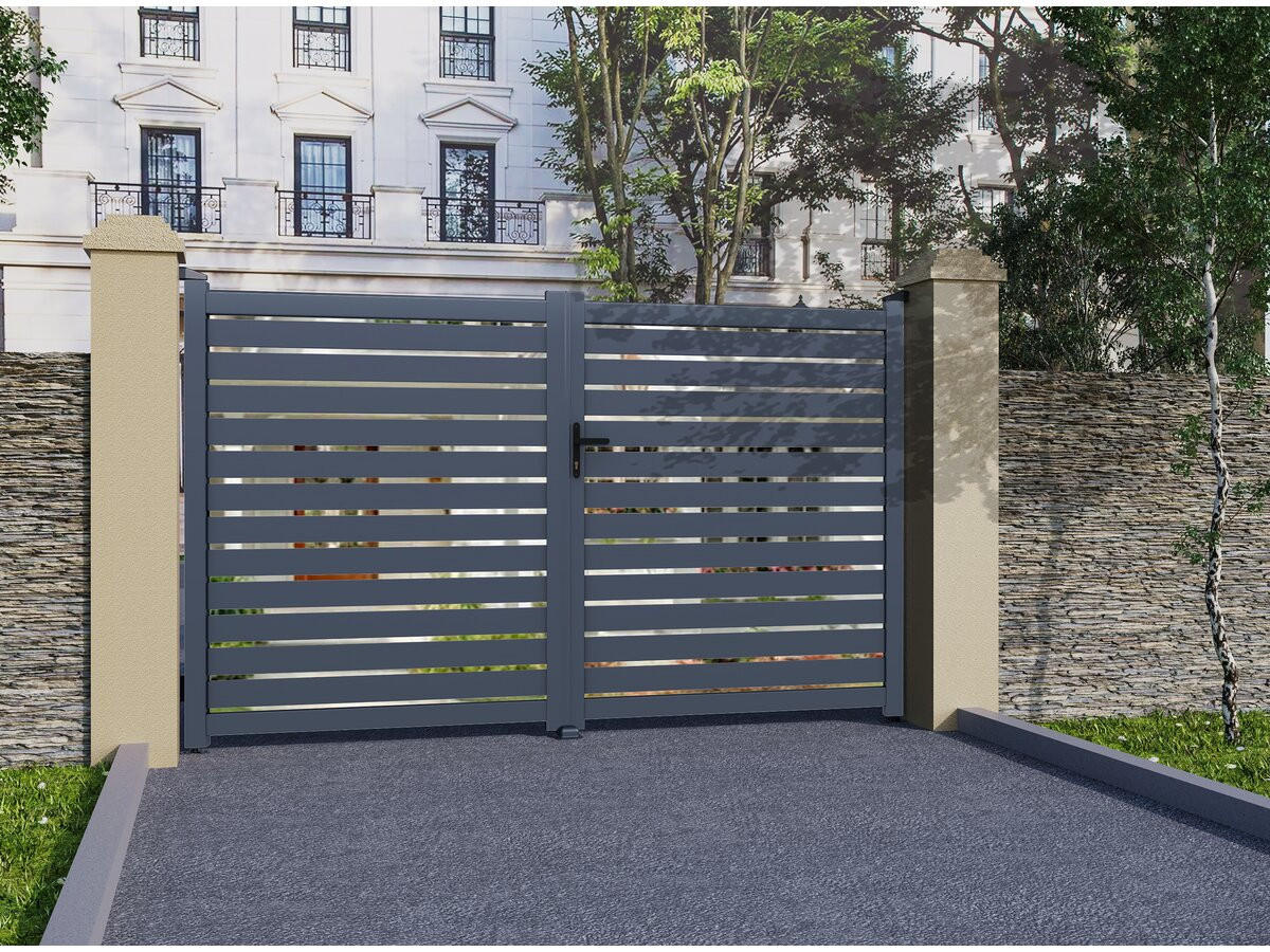 TOR julien Grau - Grau, Metall (300/140/140cm) - Habitat Garten