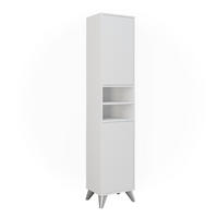 BADSCHRANK Leano Weiß 38 x 180 cm mit 2 Türen - Weiß, Holzwerkstoff (38/180/30cm) - Vicco