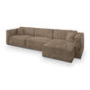 ECKSOFA TOLMO Beige Kordstoff mit Schlaffunktion - Beige, Holz (347/148cm) - MASSENO