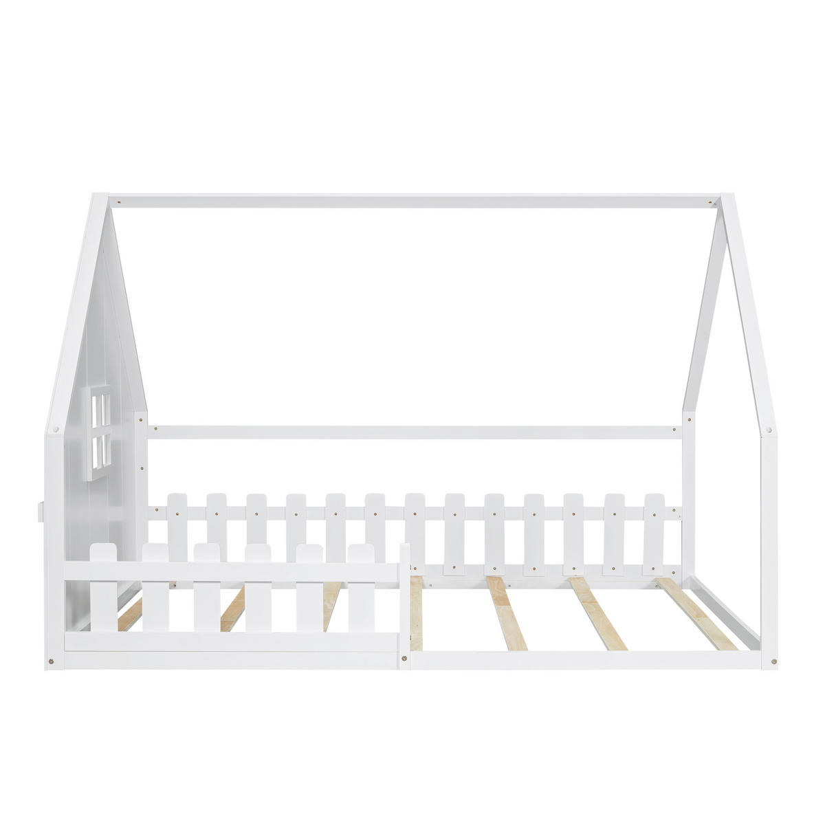 HAUSBETT 140/200 cm DE-04755, mit in Weiß - Weiß, Holz/Holzwerkstoff (140/200cm) - ComfortXL