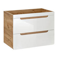 WASCHBECKENUNTERSCHRANK ARVIDA SZK8 Eiche Weiß - Weiß, Glas/Holzwerkstoff (80/59/46cm) - Komodee