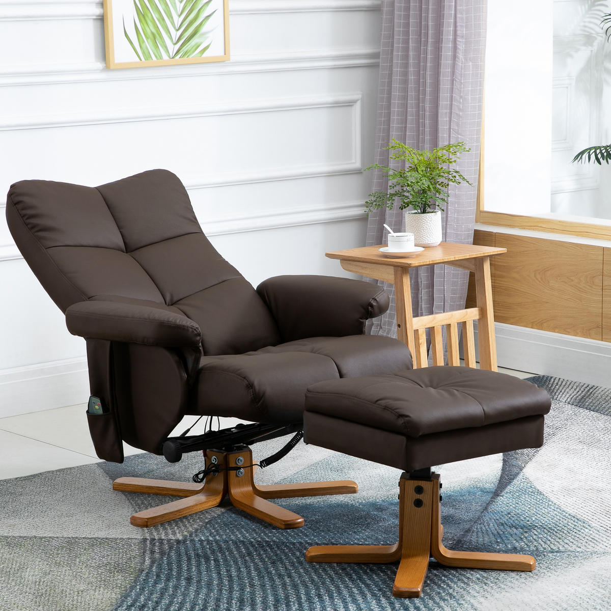 RELAXSESSEL, Massagesessel, Braun - Braun, Leder/Kunststoff (86/99/80cm) - HOMCOM