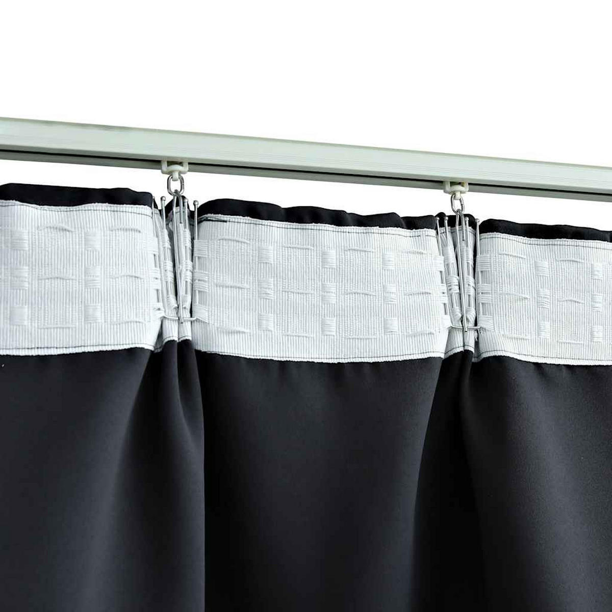 VERDUNKELUNGSVORHANG Mit Haken Schwarz 290/245 Cm - Schwarz, Textil (290/245/1cm) - vidaXL
