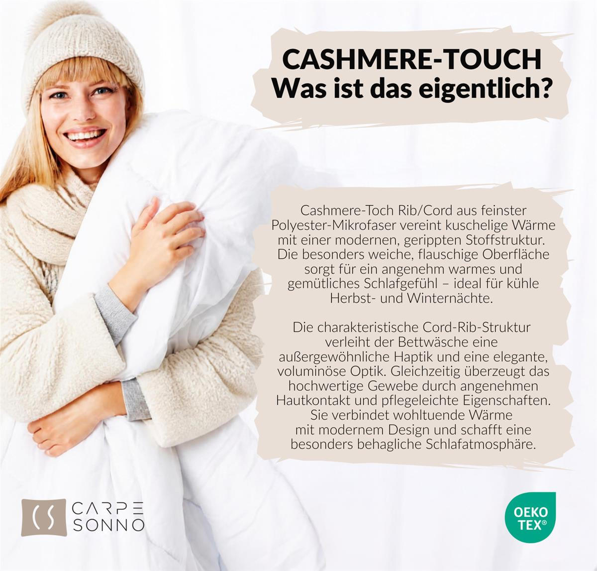 WINTER-BETTWÄSCHE 135x200 Cashmere Touch - Warme Plüsch Rip Cord Kuschelbettwäsche- Salbeigrün - Salbeigrün, Textil (135/200cm) - Carpe Sonno