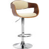 BARHOCKER Lederlook walnuss/creme - Walnussfarben/Creme, Textil/Metall (50/88/48cm) - CLP