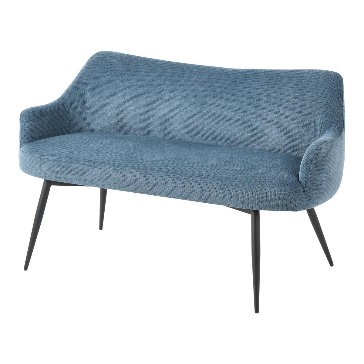 ESSZIMMERBANK 2-Sitzer Stoff Blau Arendal - Blau, Textil (134/79/58cm) - Beliani