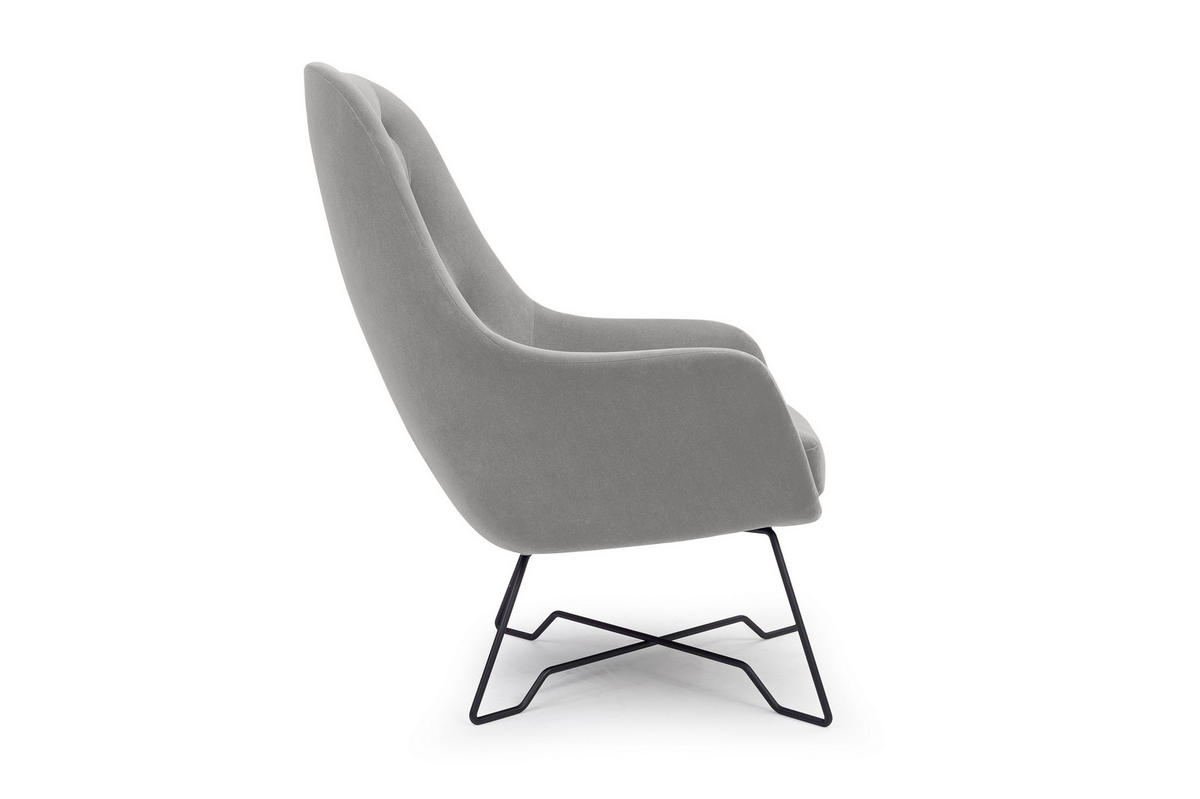 SESSEL SEDUTA, Modern Polstersessel Loungesessel, Velours-Stoff Grau - Grau, Holz/Metall (72.5/101.5/83cm) - MASSENO