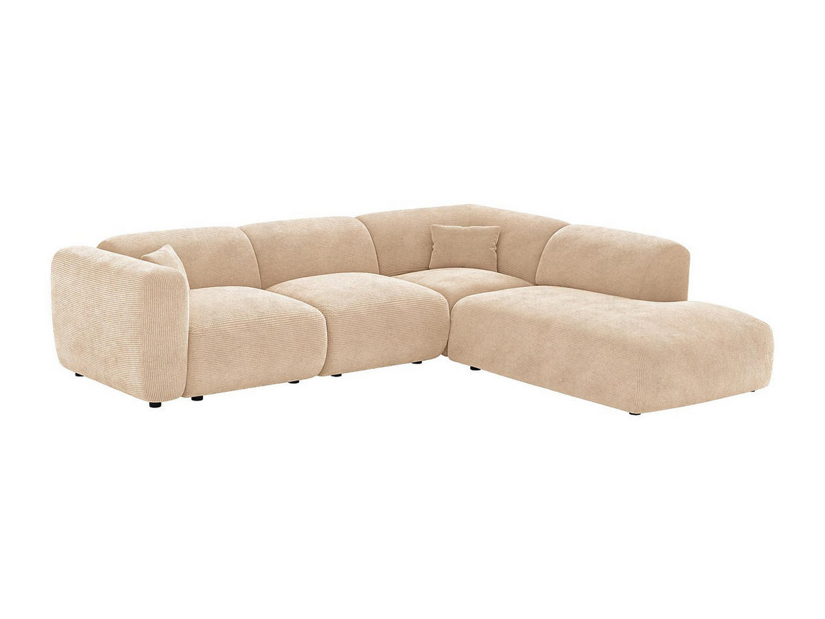 SOFA - 6 Personen - samt - beige Pogni - Beige, Textil (269/221cm) - Vente-Unique